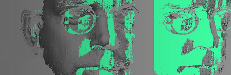 3D scanned abstract portrait of Dany Bittel.